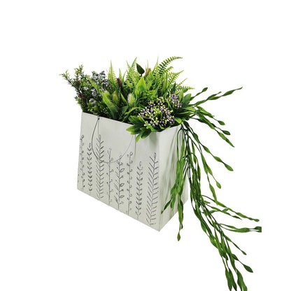 Distressed White Handbag Planter 30x33cm
