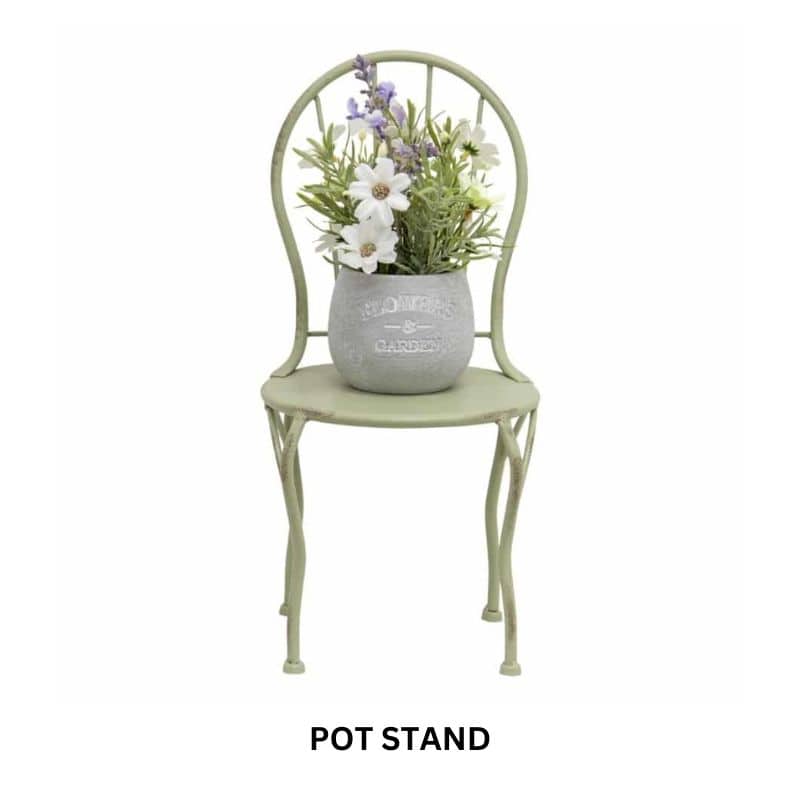 Distressed Green Mini Chair Display / Pot Stand 22x39cm