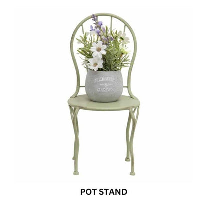 Distressed Green Mini Chair Display / Pot Stand 22x39cm