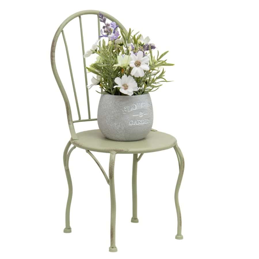Distressed Green Mini Chair Display / Pot Stand 22x39cm - Image 3