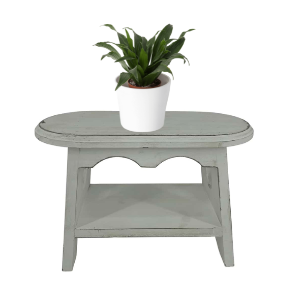 Antique White Milking Stool 32cm - Image 2