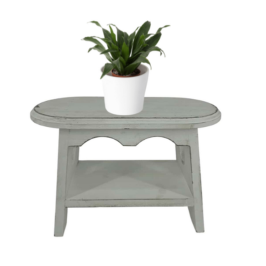 Antique White Milking Stool 32cm - Image 2