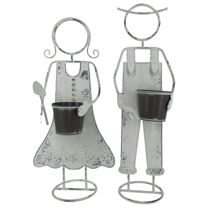 Set Assort Farm Girl & Boy Planters 65cm