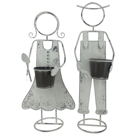 Set Assort Farm Girl & Boy Planters 65cm