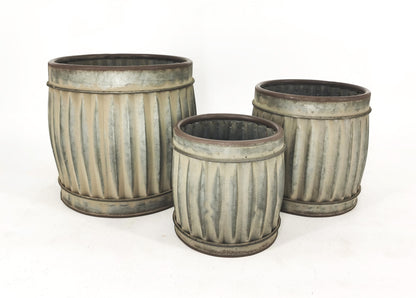 Set 3 Nested Vintage Planters / Bins 27cm, 20cm, 13cm