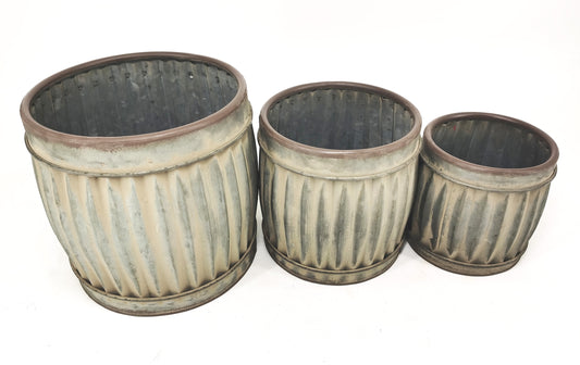 Set 3 Nested Vintage Planters / Bins 27cm, 20cm, 13cm - Image 2