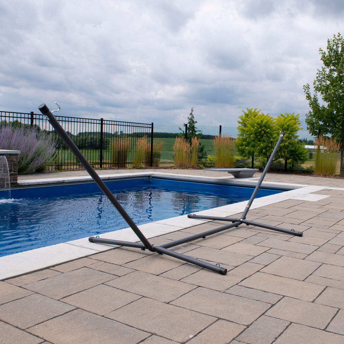 Vivere Steel Spreader Bar Hammock Stand (370 cm) - Charcoal