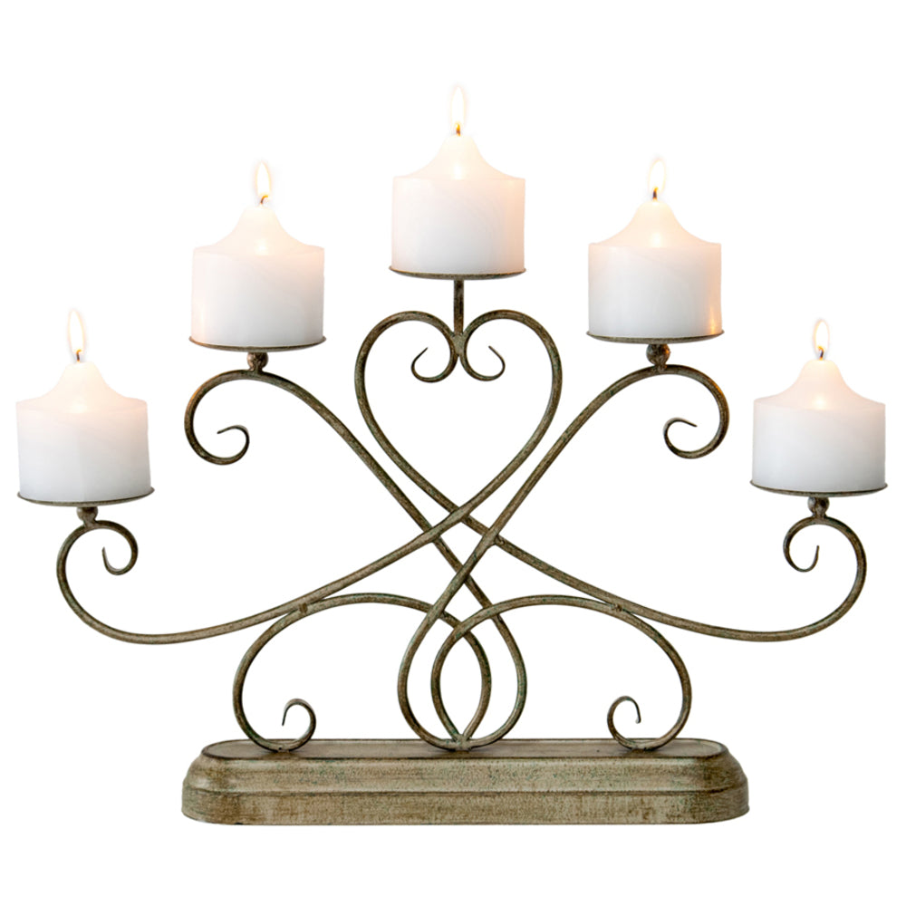 Ornate Fleur Candleabra Centerpiece 31cm