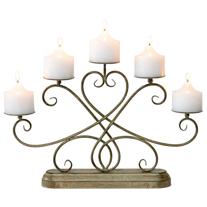 Ornate Fleur Candleabra Centerpiece 31cm