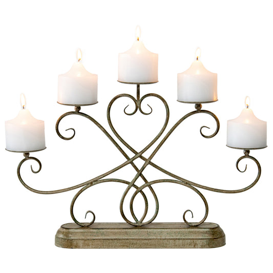 Ornate Fleur Candleabra Centerpiece 31cm