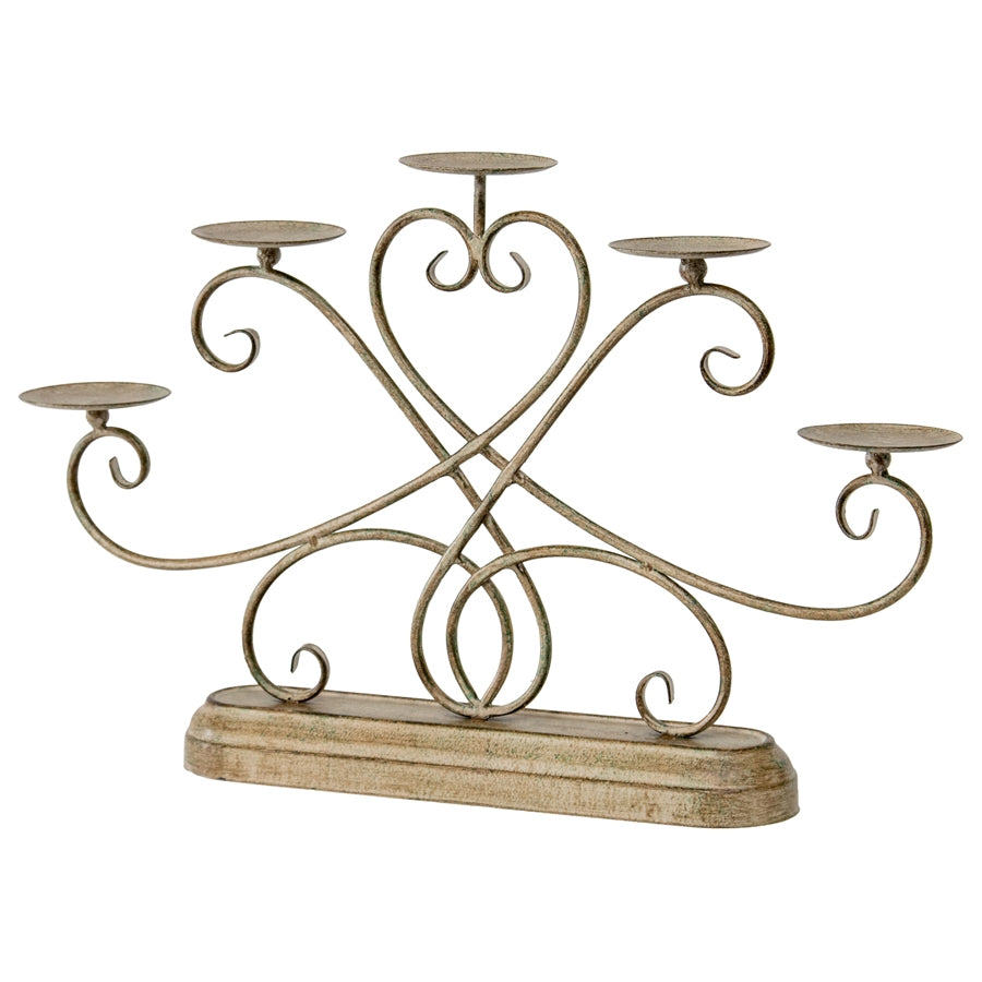 Ornate Fleur Candleabra Centerpiece 31cm - Image 3