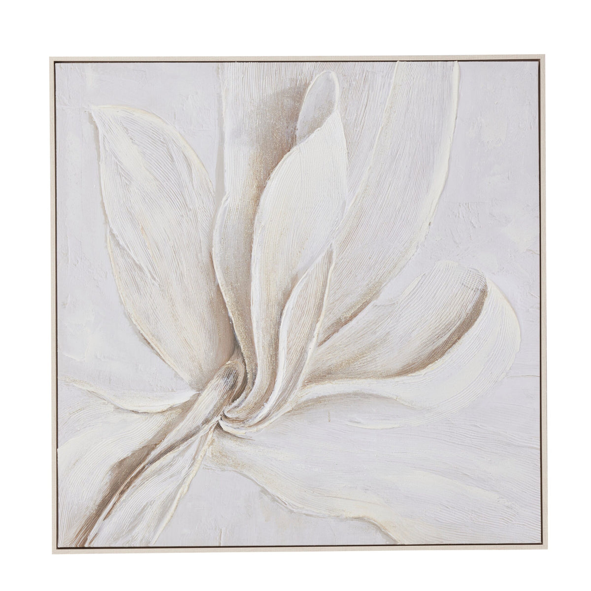 Textured Floral Natural Wall Art 122cm