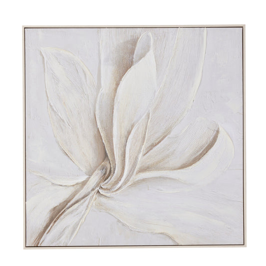 Textured Floral Natural Wall Art 122cm