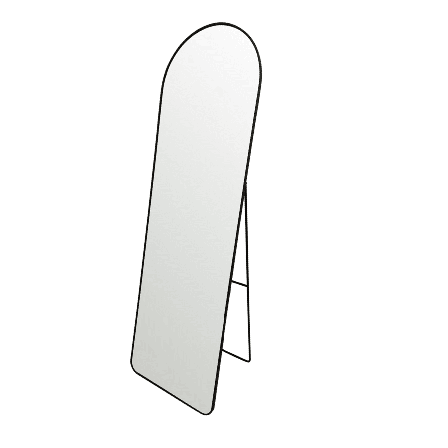Black Arch Cheval Floor Mirror w/ Stand 50x165cm