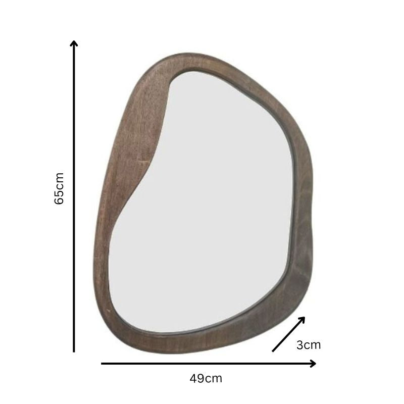 Mid-Century Asymmetric Wall Mirror 49x65cm - Image 4