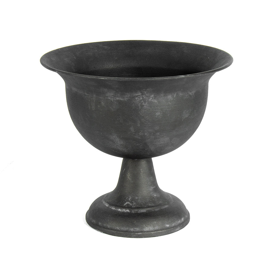 Baroque Brushed Black Footed Urn 20x18cm - Image 2