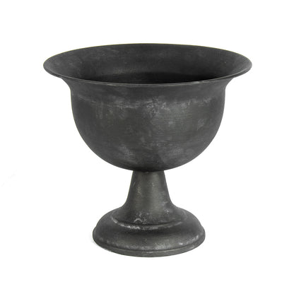Baroque Brushed Black Footed Urn 20x18cm - Image 2
