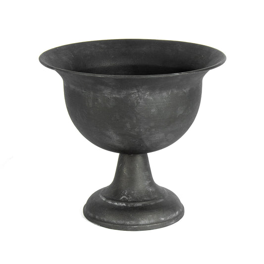 Baroque Brushed Black Footed Urn 20x18cm - Image 2