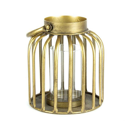 Bold Contemporary Table Lantern w Handle & Glass 13x14cm - Image 2