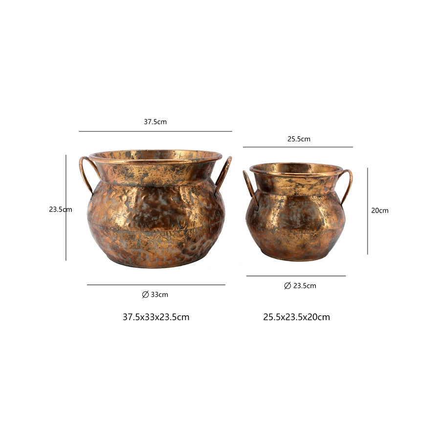 Set 2 Antique Lustre Pots 37cm - Image 5