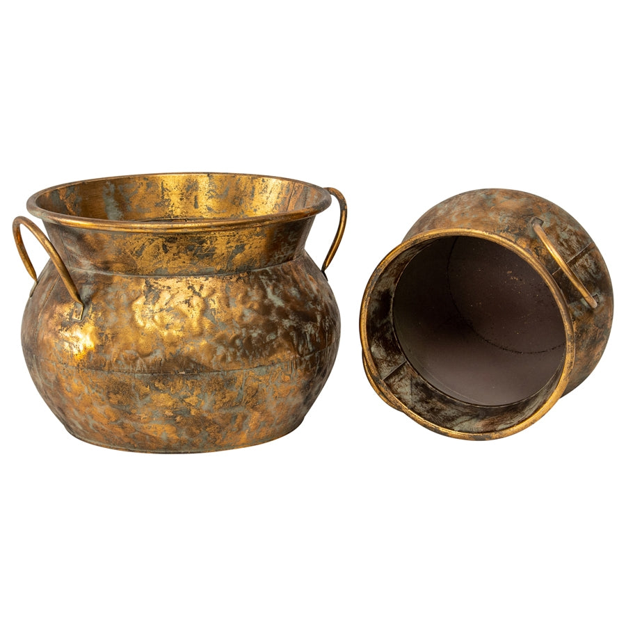 Set 2 Antique Lustre Pots 37cm - Image 2