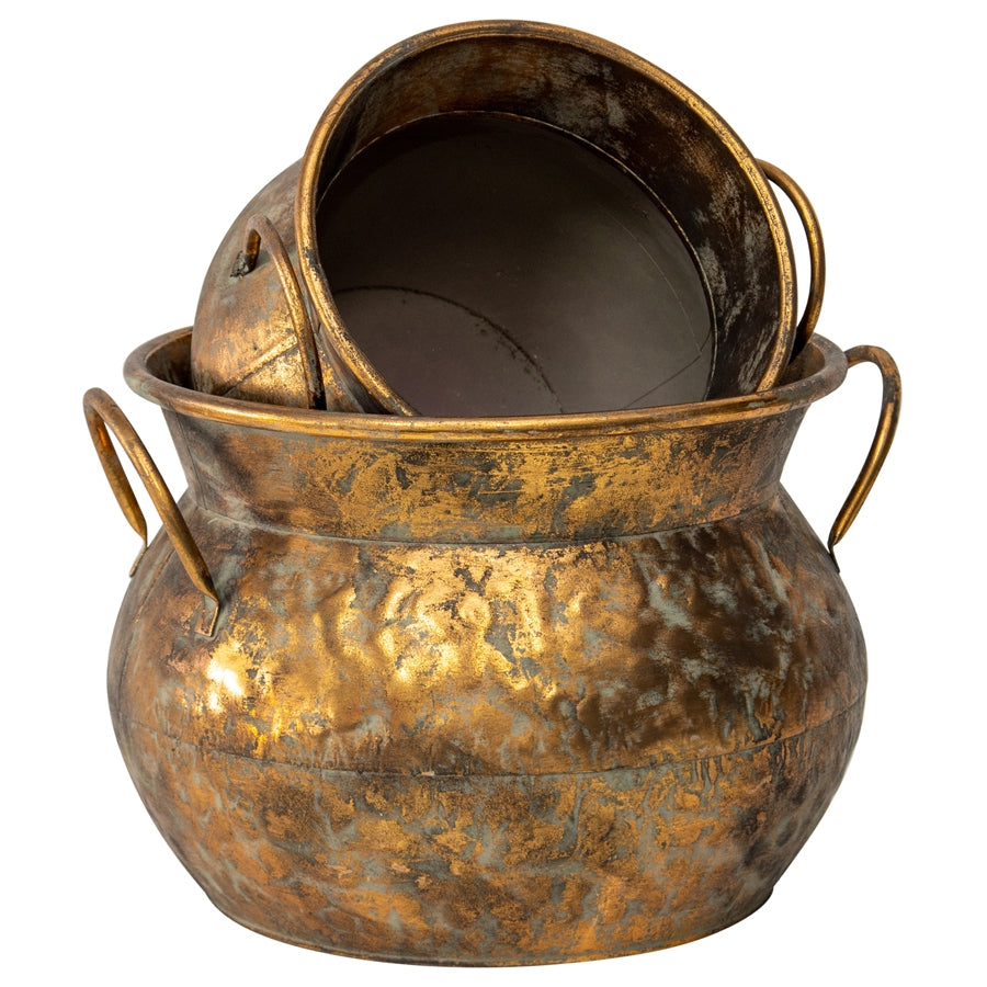 Set 2 Antique Lustre Pots 37cm - Image 4