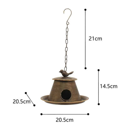 Hanging Birdhouse w Feeder Tray 20cm - Image 2