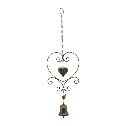 Hanging Hearts w Bird + Bell 73cm