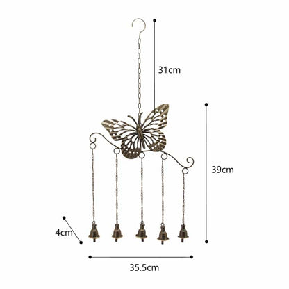 Hanging Butterfly Mobile w 5 Bells 77cm - Image 2
