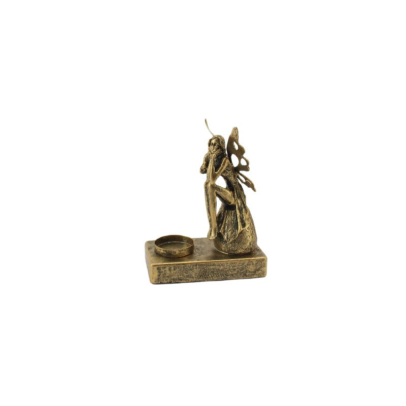 Antique Gold Fairy Tealight Candleholder 19cm