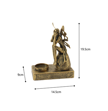 Antique Gold Fairy Tealight Candleholder 19cm - Image 2