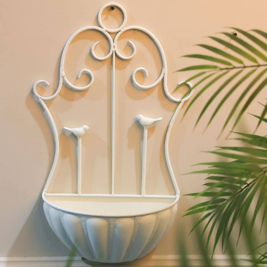 Fleur Wall Planter w 2 Birds 49cm - Image 2