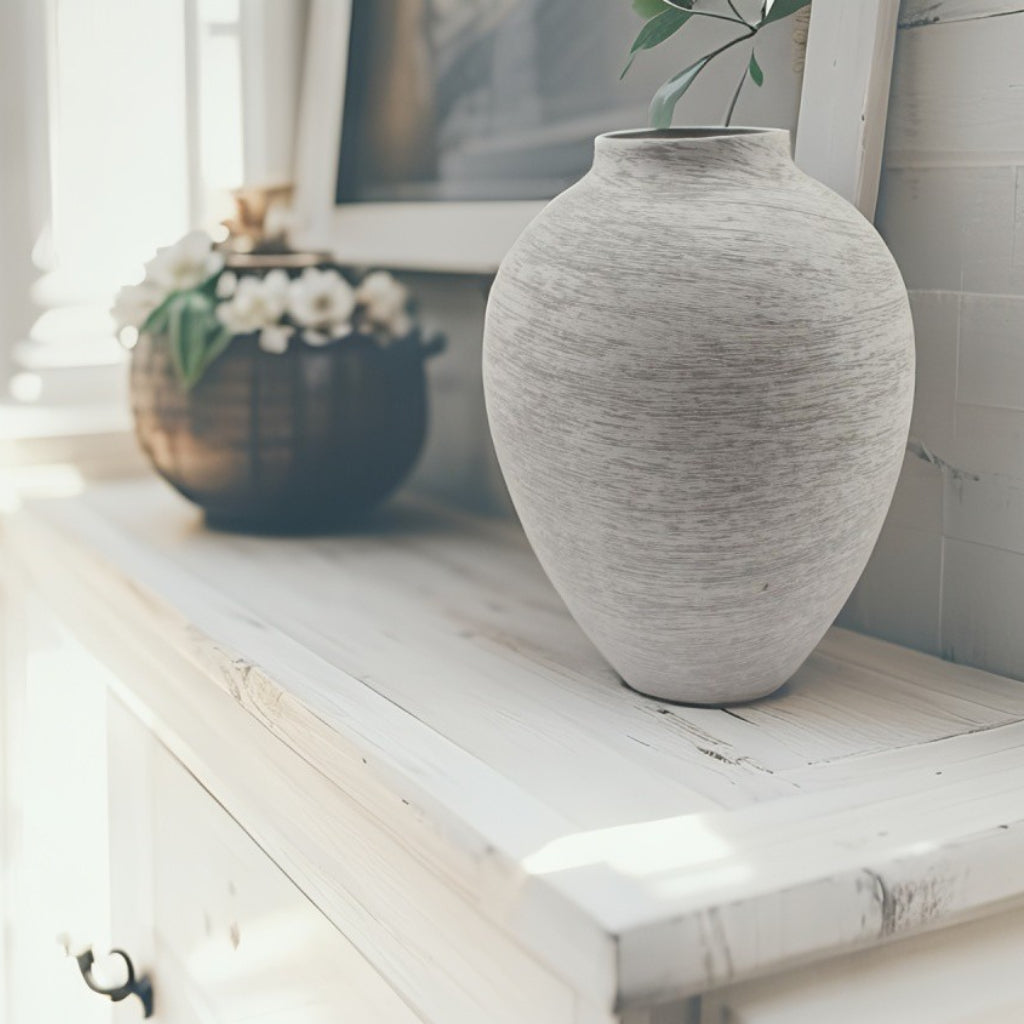Brushed White Classic Vase 24cm - Image 2
