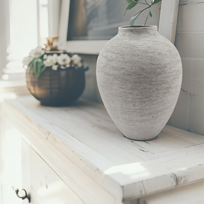 Brushed White Classic Vase 24cm - Image 2