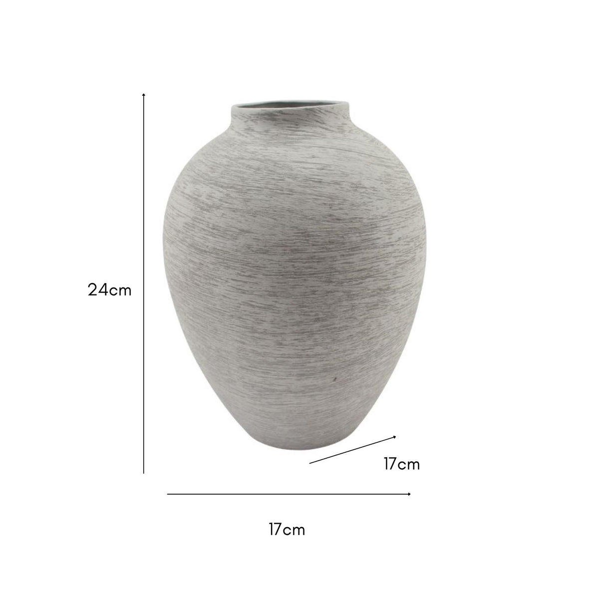 Brushed White Classic Vase 24cm - Image 3