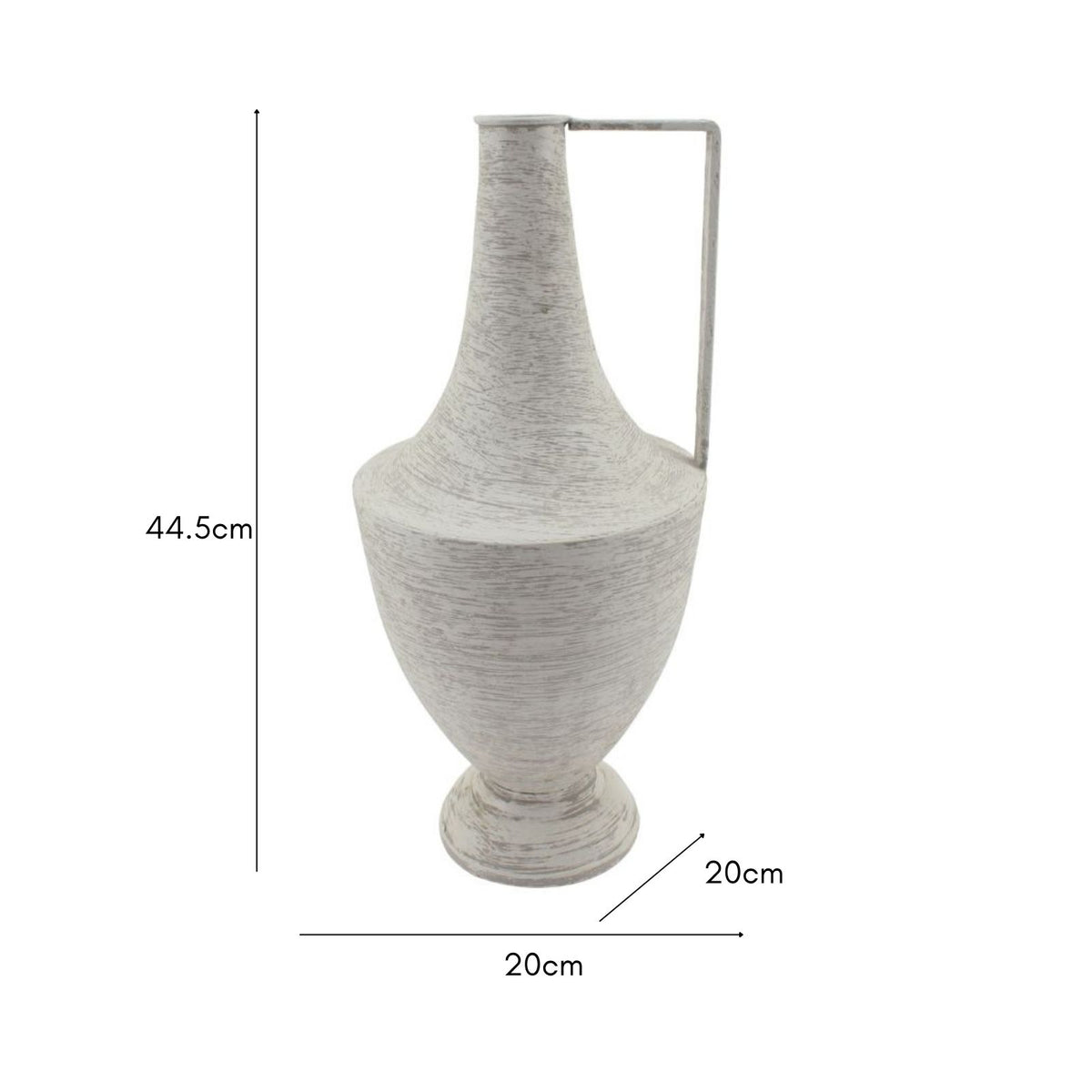 Brushed White Urn w Linear Handle 44cm - Image 4