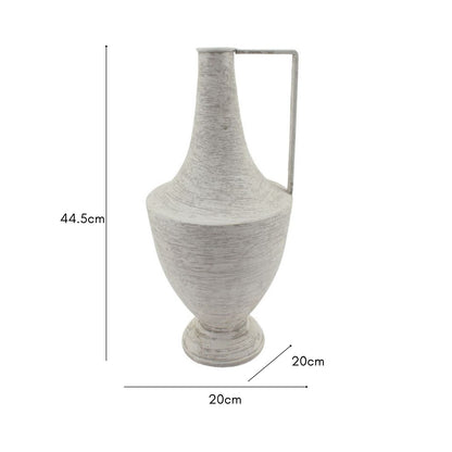 Brushed White Urn w Linear Handle 44cm - Image 4