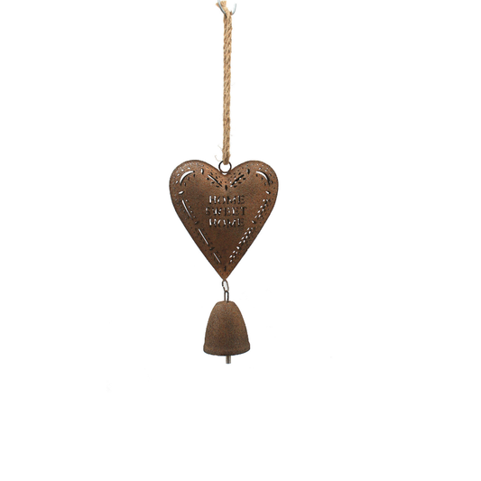 Metal Hanging Heart Decoration Rust 48cm