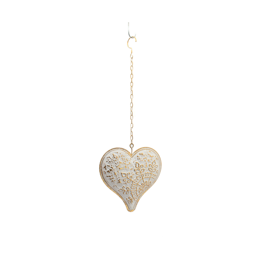 Metal Hanging Decoration White 28cm