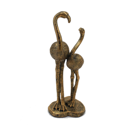 Standing Flamingos Sculpture Bronze 30cm