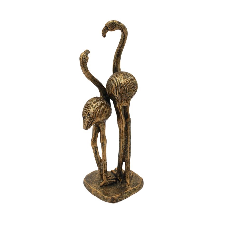 Standing Flamingos Sculpture Bronze 30cm