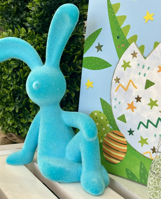Bulk 4 Flocked Sitting Bunny 38cm 4 Asst