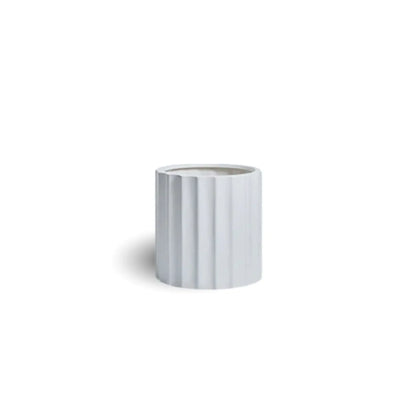 Set of 3 Luxury Rounded Ribbed Planter Premium Pot Range White