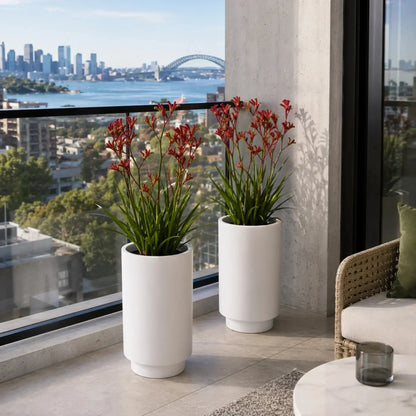 Luxury Cylinder Planter 40cm Matt White Premium Pot Range