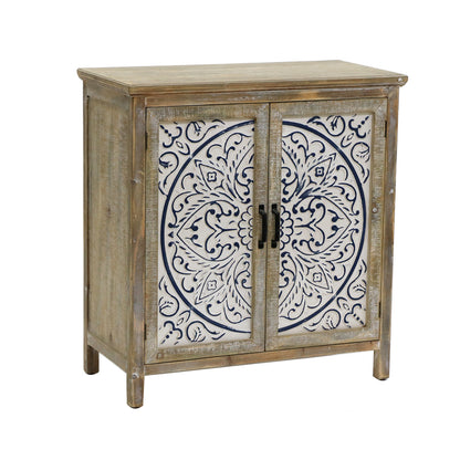 Emporium Mandala Double Door Distressed Cabinet 81cm