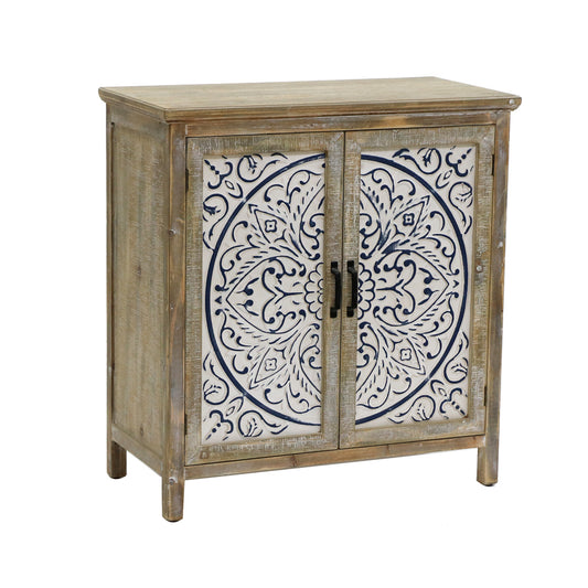 Emporium Mandala Double Door Distressed Cabinet 81cm