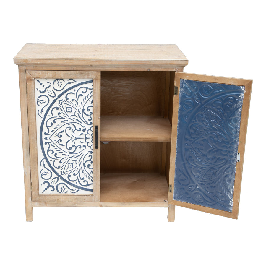 Emporium Mandala Double Door Distressed Cabinet 81cm - Image 4