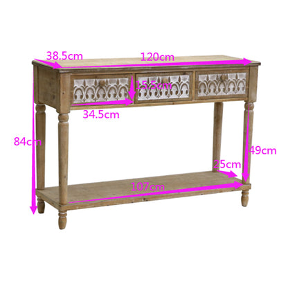 Strand 3 Drawer Console Table 120cm - Image 3