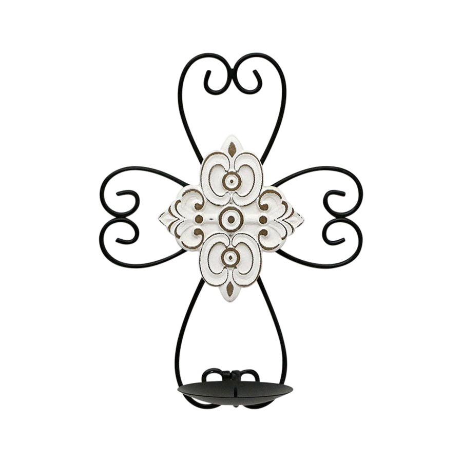 Fleur Moulded Cross Wall Sconce 33cm - Image 2