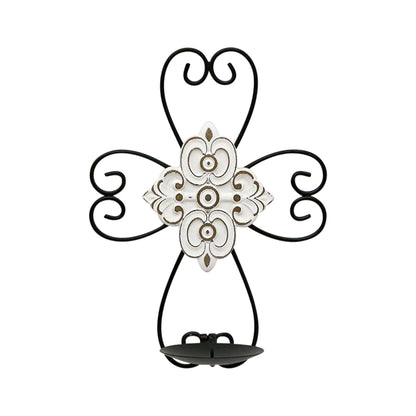 Fleur Moulded Cross Wall Sconce 33cm - Image 3